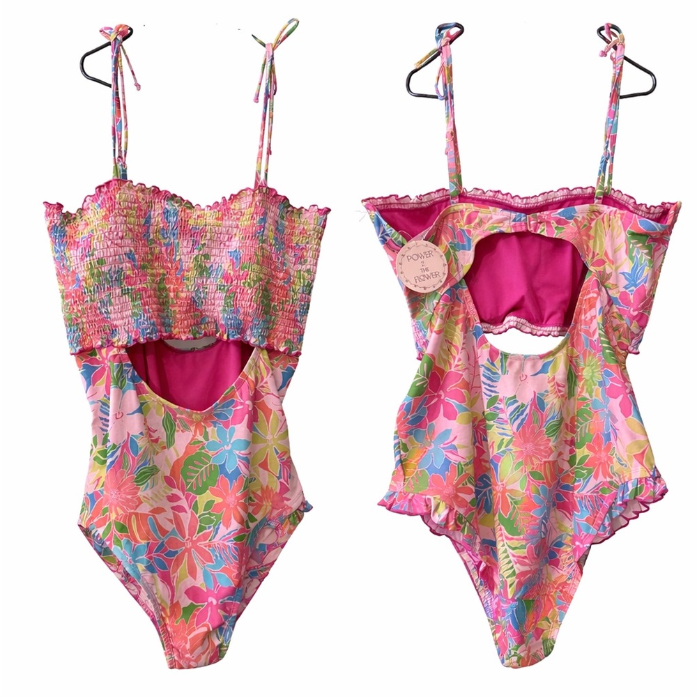 Women’s 2X Power To The Flower Swim Suit. New With Tags
